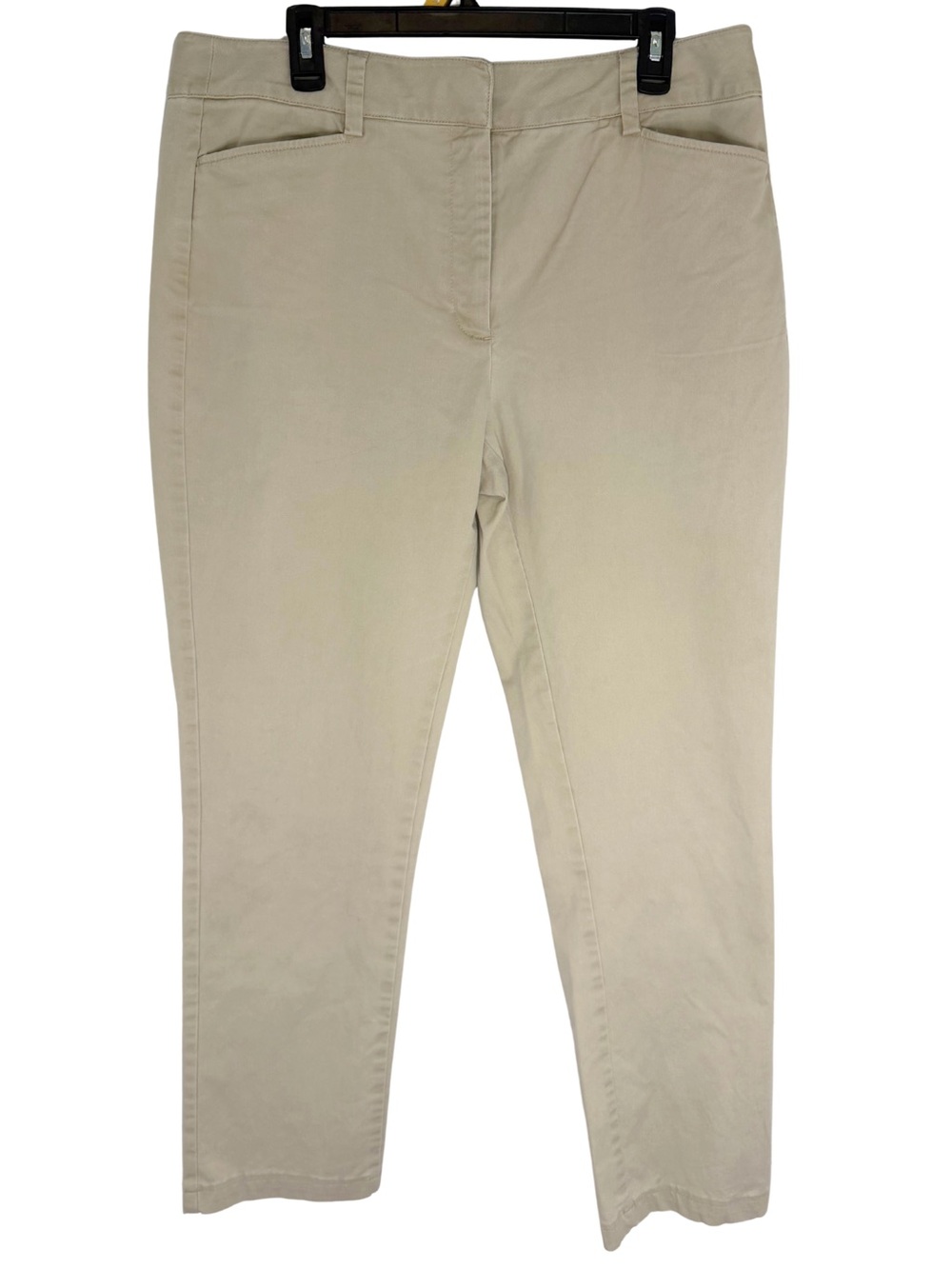 Lands' End Women's Light Beige Mid Rise Straight Leg Pants Size 14
